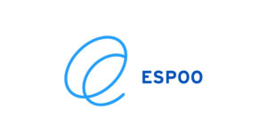 Espoon sininen logo valkoisella pohjalla.